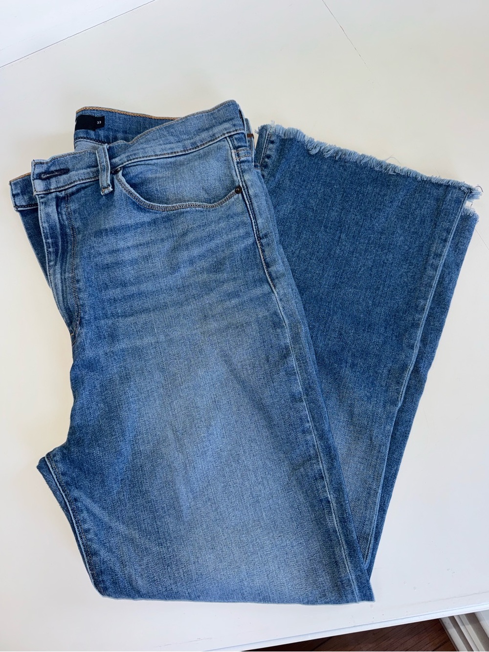 Hudson Jeans Light Blue Wide Leg Frayed Hem